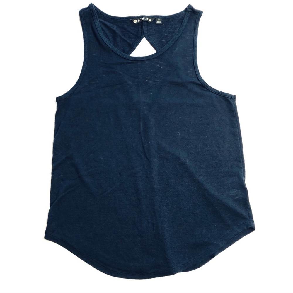 Athleta Breezy Tank Cutout Navy Blue